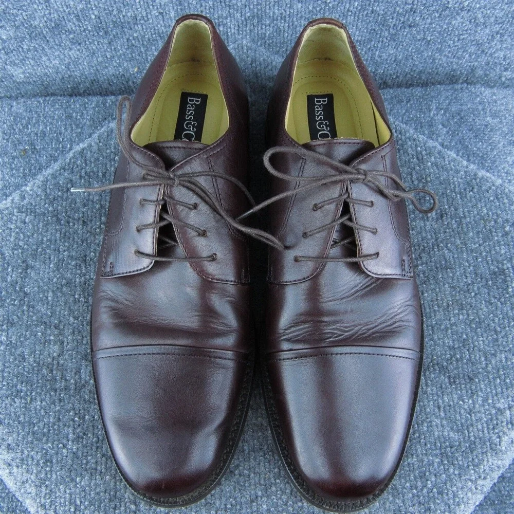 Bass & Co The Esser Men Derby Oxfords Shoes Brown Leather Lace Up Size 11 Medium